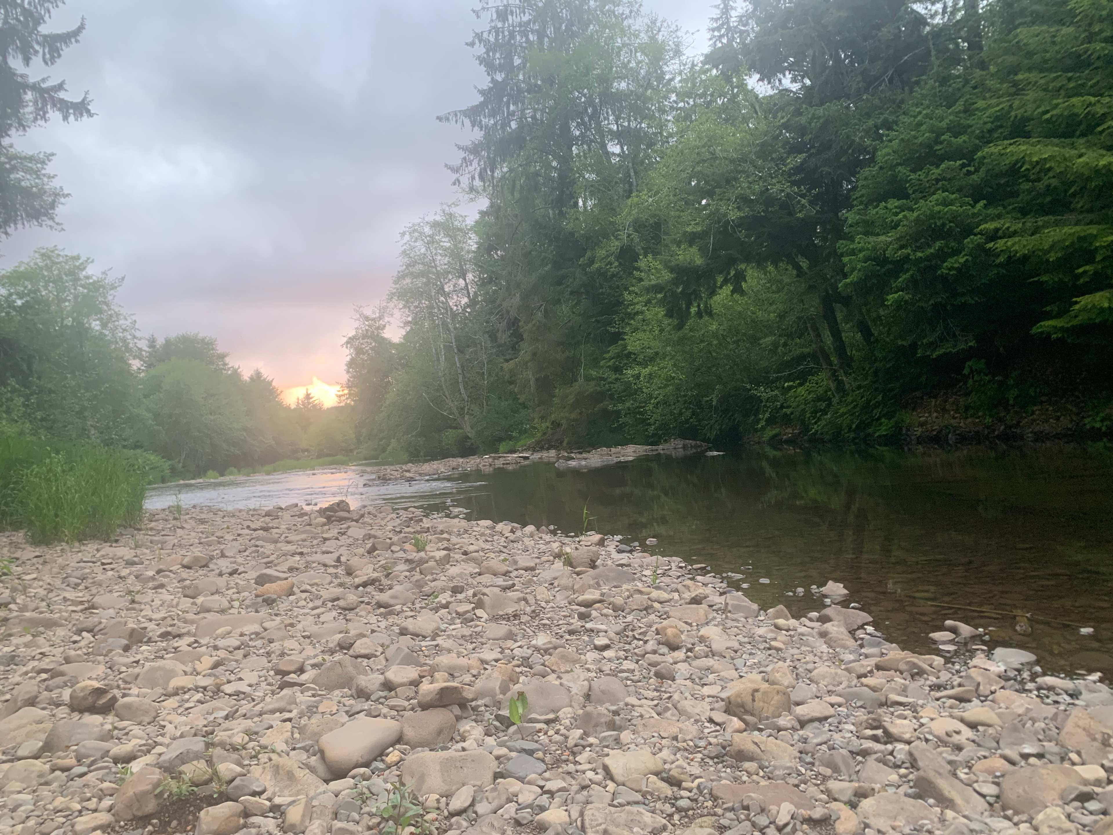 Sunset by the river