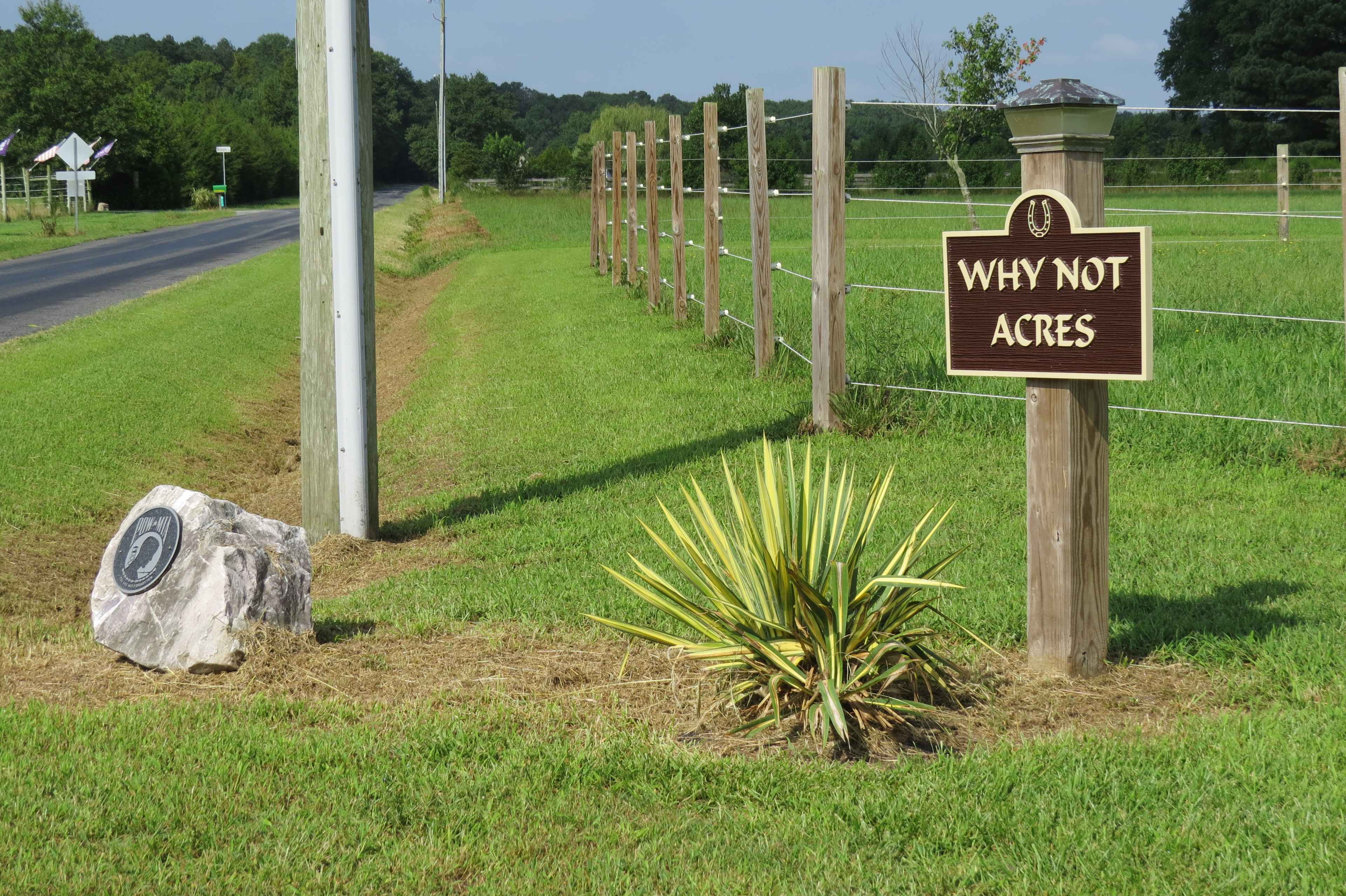 At the end of our driveway, so you will know what to look for on Blueberry Lane.