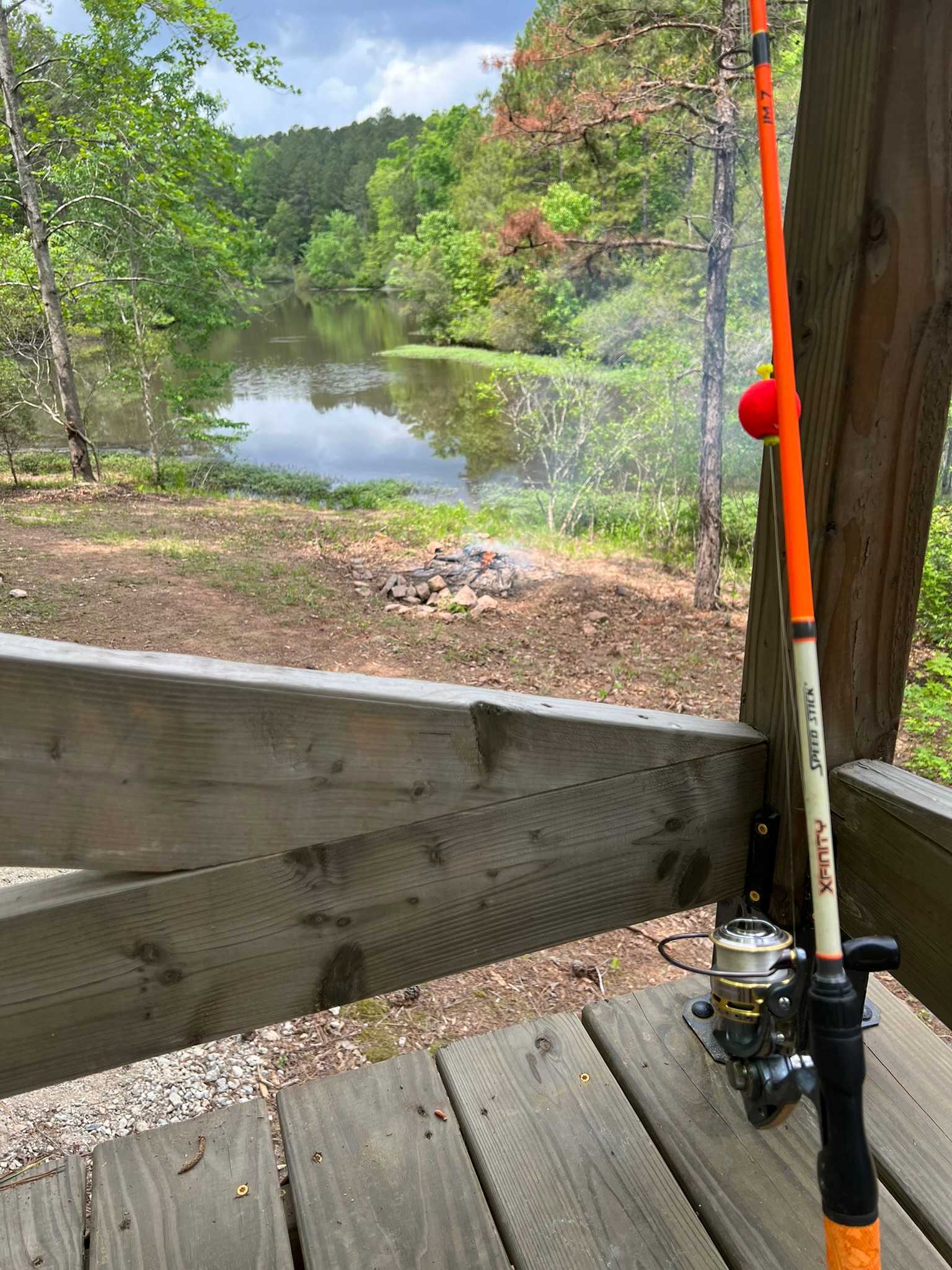 Deck Camping on old fishing pond